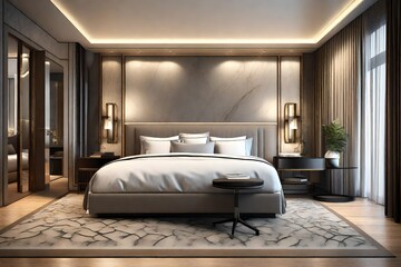 3d render of luxury hotel room 