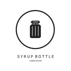 Syrup bottle logo. Syrup bottle icon vector design black color. Stock vector.