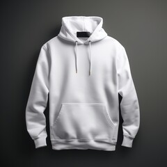 White hoodie mock up, black background