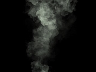 White clouds or smoke 3d on dark background. Illustration drawn from tablet use for graphic background in abstract concept.