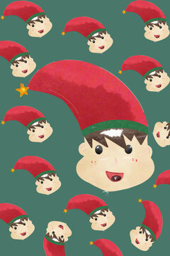 pattern with christmas elf