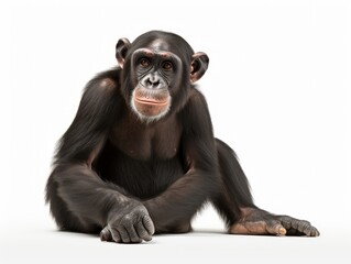 Naklejka premium chimpanzee on a white background