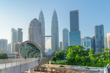 Awesome Kuala Lumpur skyline. Amazing view of skyscrapers - 677047738