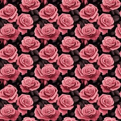 Seamless pattern of rose flower