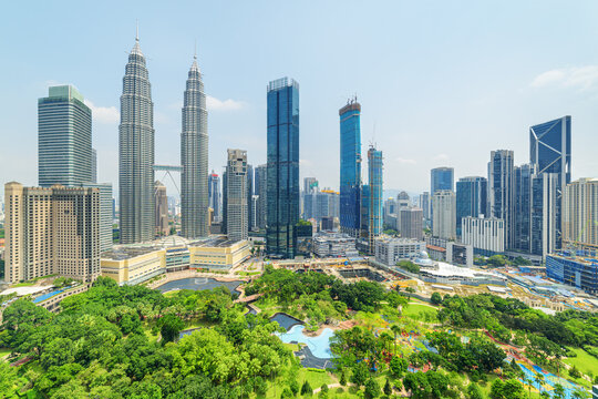 The KLCC Park and the Petronas Twin Towers, Kuala Lumpur