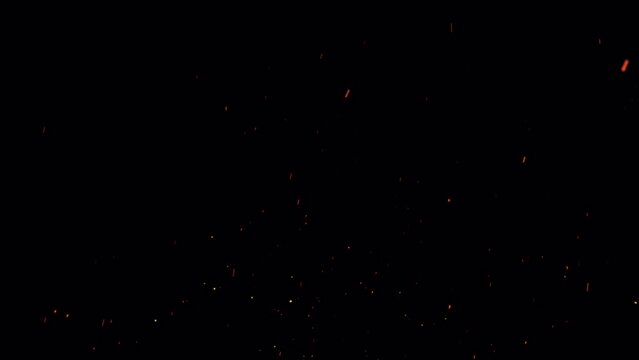 火の粉が上に舞うループ可能なエフェクト動画。背景透過。