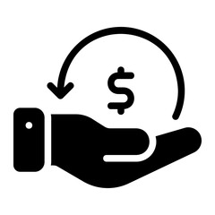 money back glyph icon