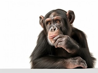 Naklejka premium chimpanzee on a white background