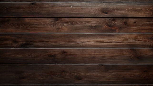Dark brown wood tree plank surface material wall texture created with Generative AI Technology 