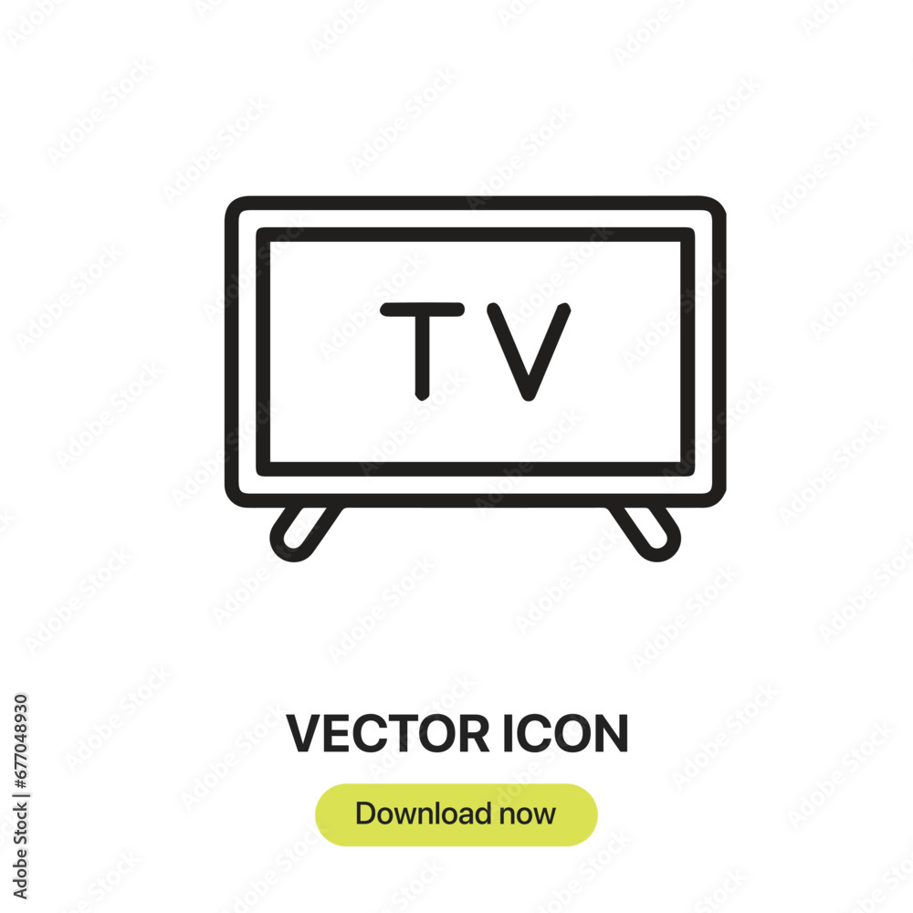 Poster television icon vector. linear-style sign for mobile concept and web design. television symbol illus