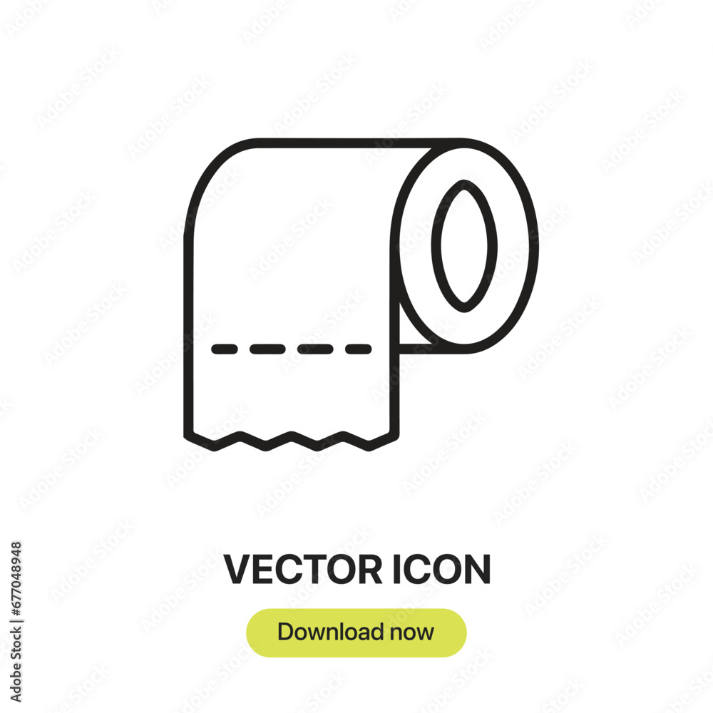 Poster toilet paper icon vector. linear-style sign for mobile concept and web design. toilet paper symbol i
