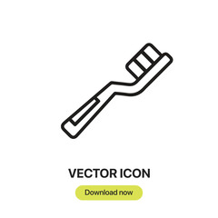 Toothbrush icon vector. Linear-style sign for mobile concept and web design.Toothbrush symbol illustration. Pixel vector graphics - Vector.