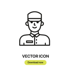 Bellboy icon vector. Linear-style sign for mobile concept and web design. Bellboy symbol illustration. Pixel vector graphics - Vector.