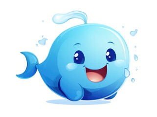 Naklejka premium A Happy Blue Whale With a Big Smile on Its Face