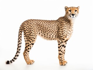 cheetah isolated on a white background - obrazy, fototapety, plakaty