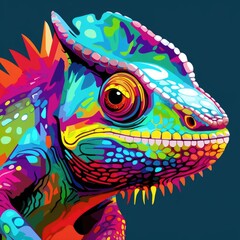 A Colorful Chameleon Blending with Nature's Palette