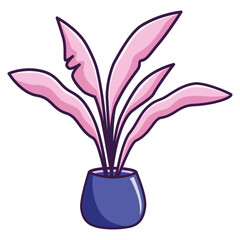 Indoor Potted Plant vector illustration asset element