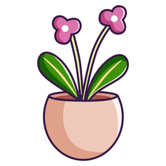 Indoor Potted Plant vector illustration asset element