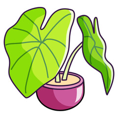 Indoor Potted Plant vector illustration asset element