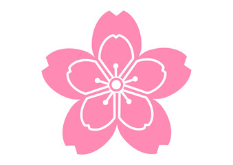 桜の花びらのアイコン素材 八重咲きの花びらが可愛いピンク色の桜の花のイラスト