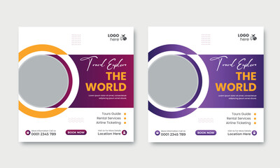 Adventure travel social media post template