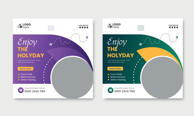 Adventure travel social media post template