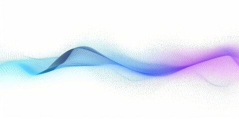 Abstract dots particles flowing wavy colorful blue purple gradient isolated on white background.  illustration design elements in concept of technology, energy, science, Generative AI - obrazy, fototapety, plakaty