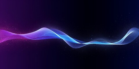 Abstract dots particles flowing wavy colorful blue purple gradient isolated on white background.  illustration design elements in concept of technology, energy, science, Generative AI