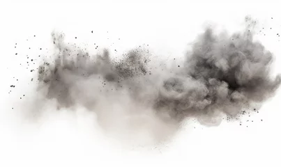 Tuinposter dust cloud with debris, isolated on white background, Generative AI © The Picture House