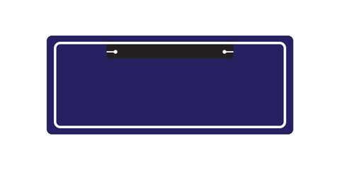 License plate frame icon on white background. License Plate with copy space. flat style