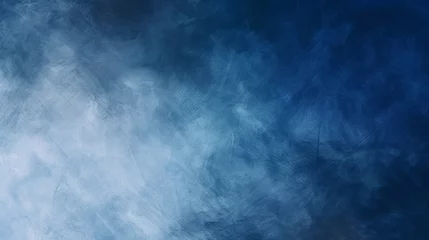 Fotobehang Abstract watercolor paint background dark blue color grunge  texture for background, banner, Generative AI © The Picture House