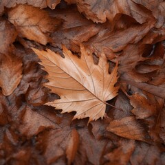 fallen dry autumn leaves, Generative AI