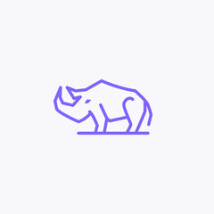 Creative abstract modern linear logo rhino icon for your company