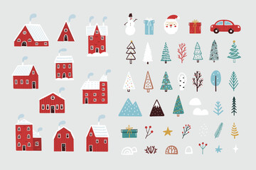 Set of Christmas and New Year elements