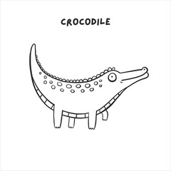 Coloring African crocodile vector illustration