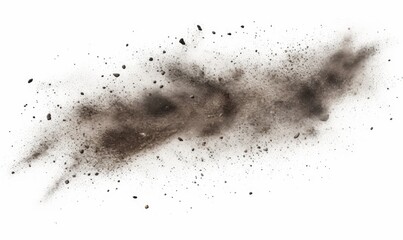 flying debris with dust, isolated on white background, Generative AI - obrazy, fototapety, plakaty