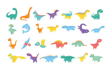 Estores personalizados crianças com sua foto Collection of cute dinosaurs vector illustration