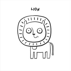 card coloring book African lion