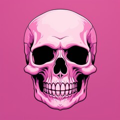 Pink Death: A Vibrant, Mysterious, and Surreal Image of a Pink Skull on Pink