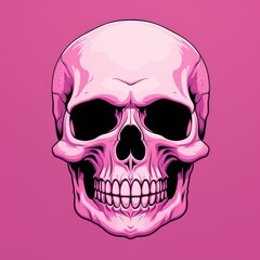 Obraz premium Pink Death: A Vibrant, Mysterious, and Surreal Image of a Pink Skull on Pink