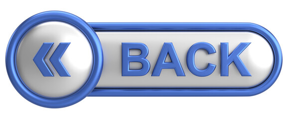 Previous button. Back button. 3D illustration.