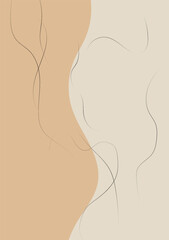 Abstract art background that uses curved lines arranged in order The background design is brown. To look minimal and modern. Suitable for wallpaper, posters, and fabric patterns.