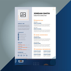 Professional CV resume template design and letterhead cover letter vector Minimalist resume cv template, Resume design template, cv design, multipurpose resume design