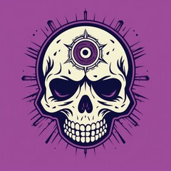 Obraz premium Eye of the Skull: An Eerie Image of a Sinister Skull with a Piercing Eyeball