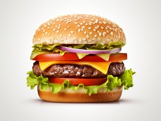 Grilled beef burger with cheese