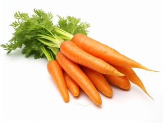 a bunch of carrots isolated on a white background