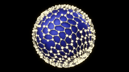 abstract background, technology wallpaper, blue sphere on black