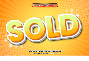 3d orange bold text effect vector template design