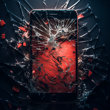 background with broken screen glass