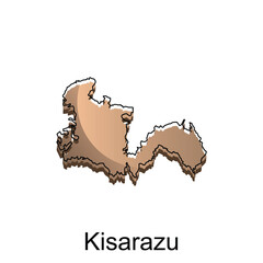 Map City of Kisarazu design, High detailed vector map - Japan Vector Design Template